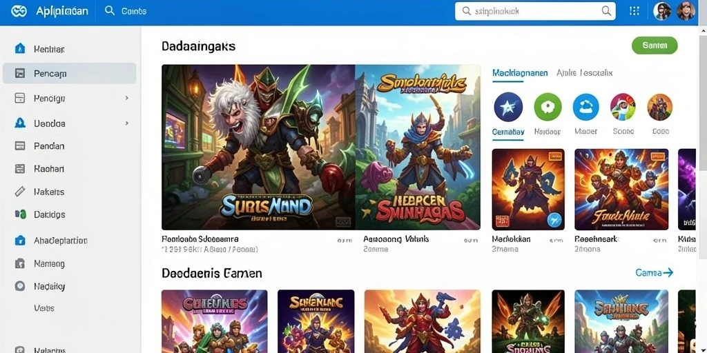 Screenshot 1 menunjukkan antarmuka permainan yang menarik.