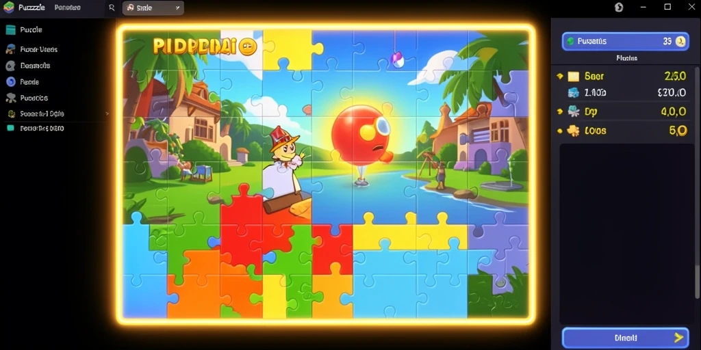 Pemandangan grafis yang memukau dalam game.