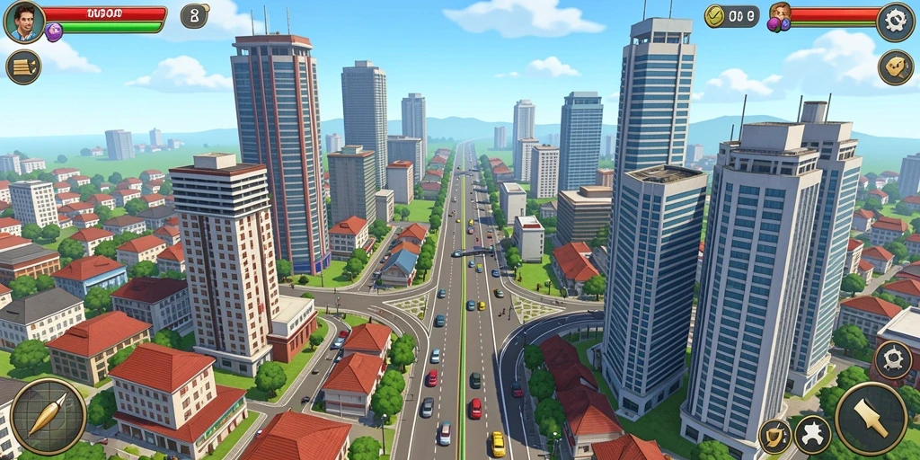 Screenshot menunjukkan karakter utama di level eksotis.
