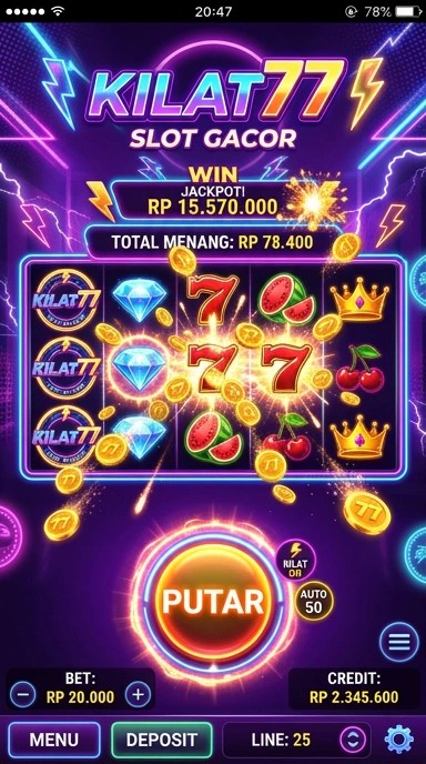 Galeri pratinjau visual kilat77 build APK resmi terbaru